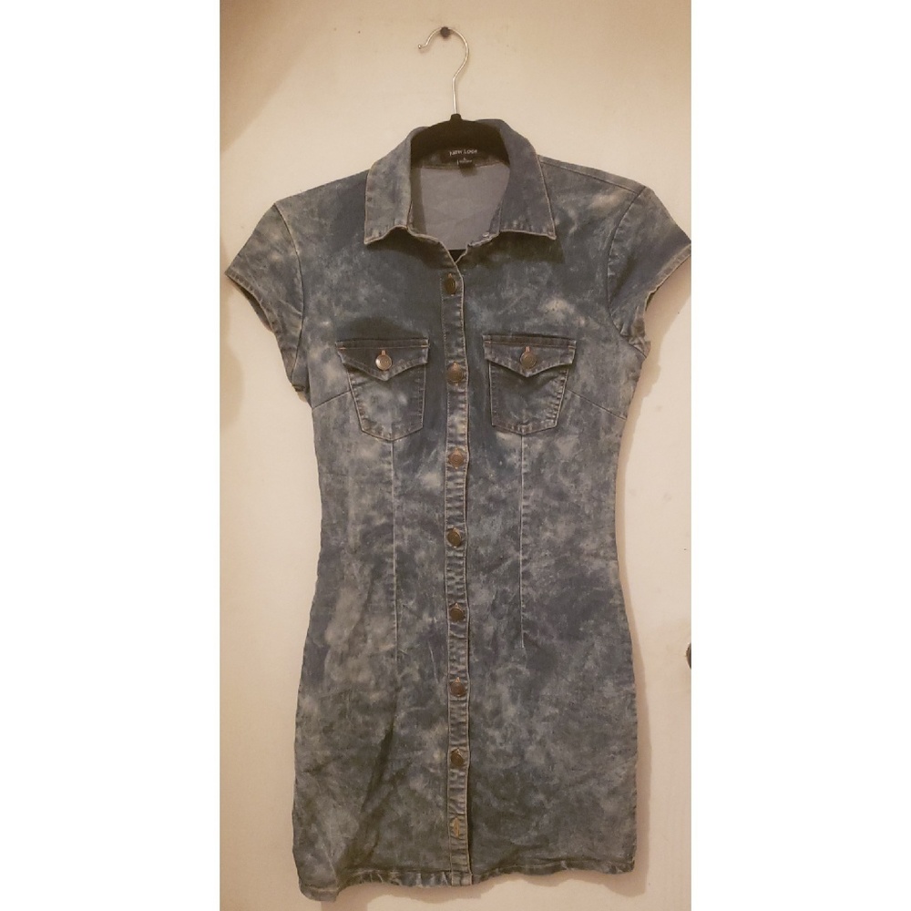 Adorable Denim Button Dress